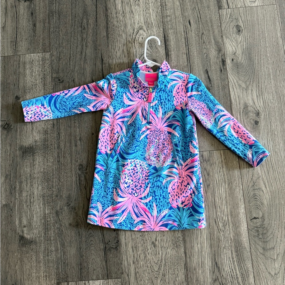 Lilly Pulitzer | Toddler dress | Vibrant Pink and Blue Pineapple Print